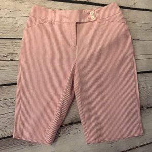 Jones New York Pink and White Seersucker shorts